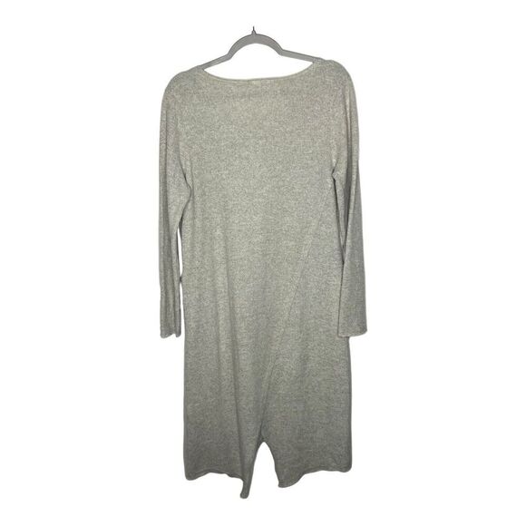 Moth Anthropologie Sweater Dress Medium Gray Midi Knit Lagenlook Asymmetric Hem - Picture 2 of 14